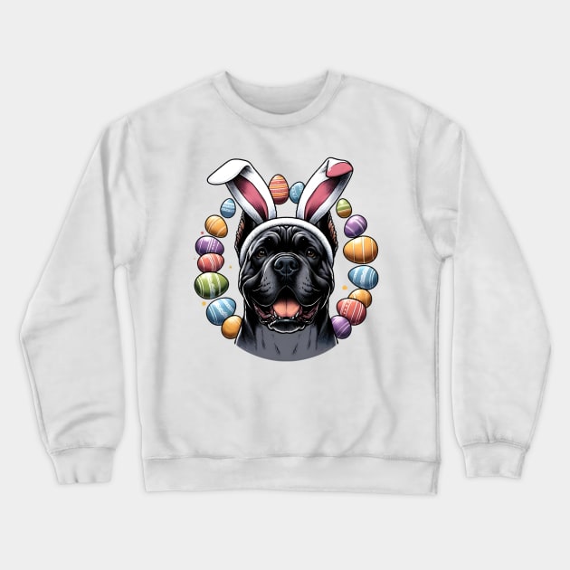 Cane Corso with Bunny Ears Enjoys Easter Merriment Crewneck Sweatshirt by ArtRUs